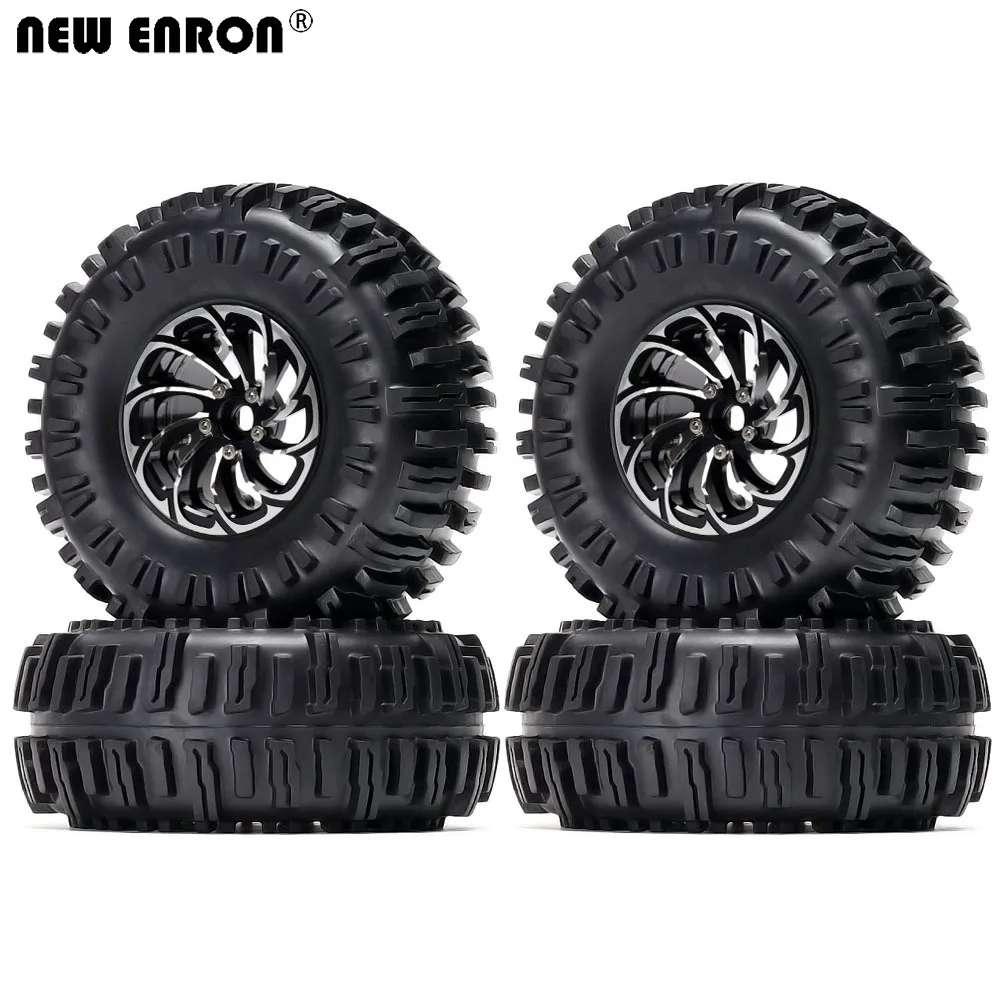 

NEW ENRON 4P 2.2" Alloy Beadlock Wheels Rim & Rubber Tires for 1/10 RC Car Axial SCX10 II 90046 90047 RR10 Traxxas TRX-4 Wraith