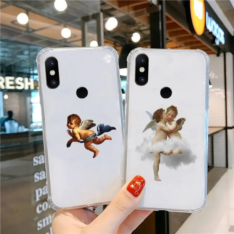 

baby angel painting aesthetic art Phone Case Transparent For Xiaomi CC 9 11 MAX3 Mix3 MIX2 6X 8 5x 10S 11 10 X SE lite Pro