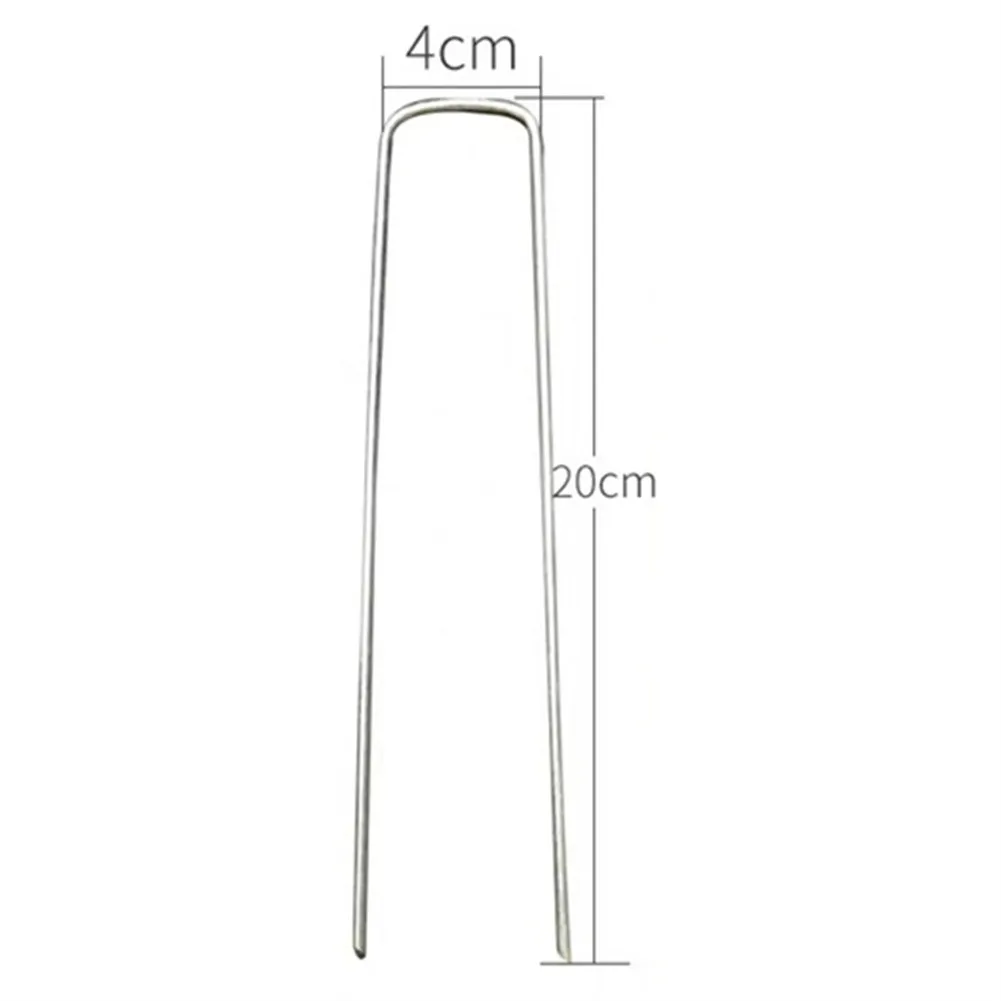 

10Pcs 10/15/20 CM Length Steel Ground U-shaped Nails Mulch Nail Weedproof Cloth Ground Nail Type Gardening Nail Lawn