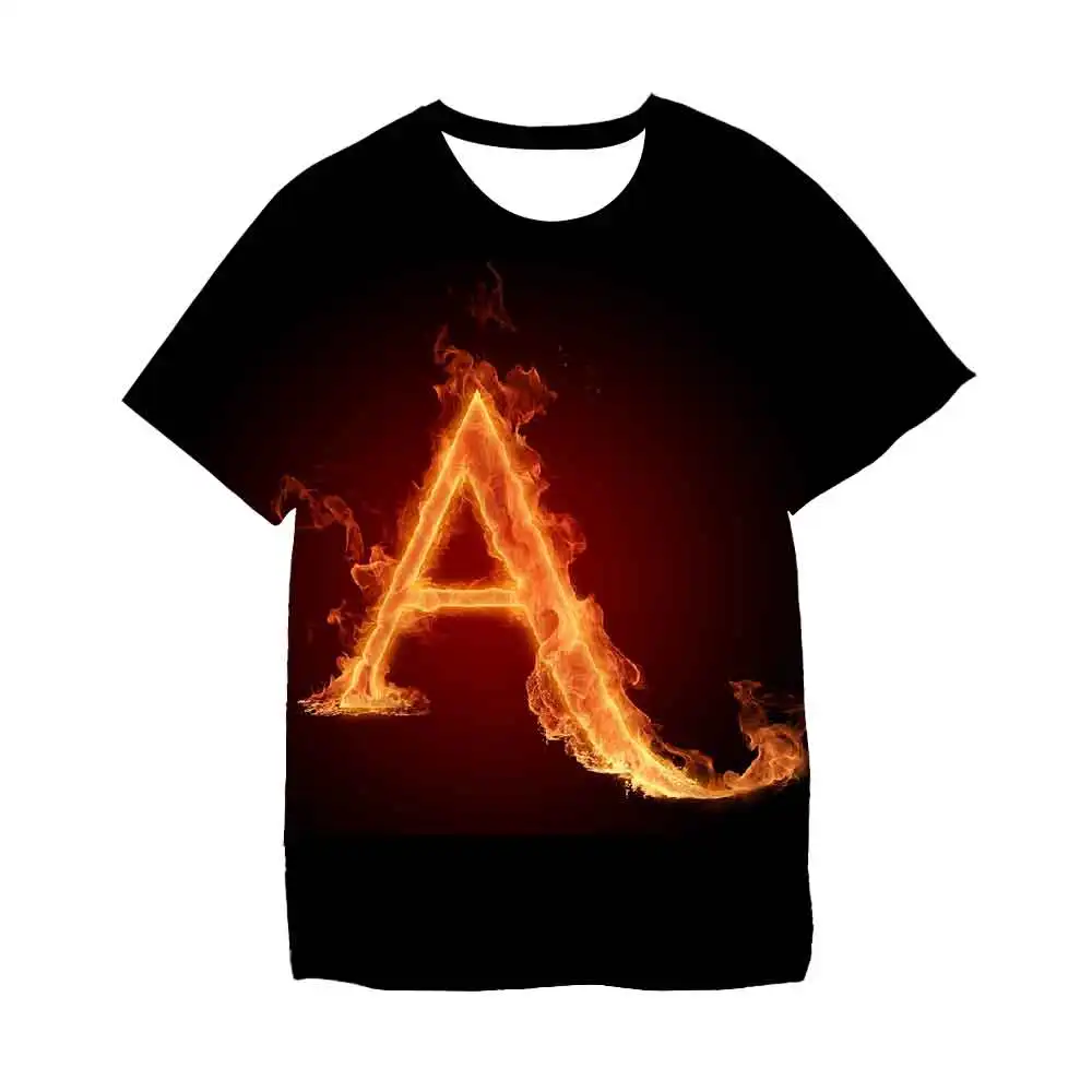 

Cool Kids T-Shirts 3D Flame Letter Girls Clothes Boys Children Fashion Street Style T-Shirt Summer Funny Baby Tops 4-14Years