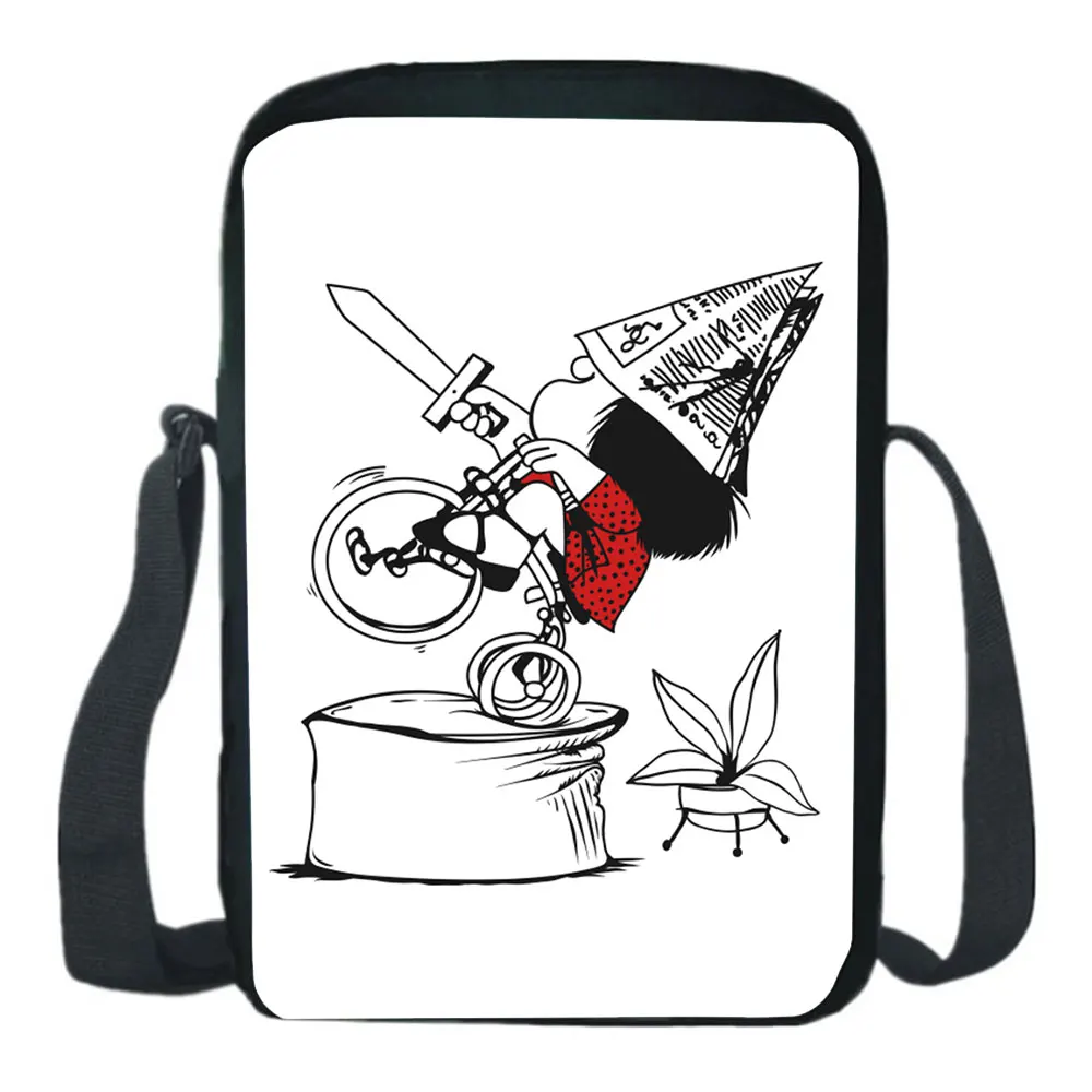 Сумка на плечо Mafalda, милый школьный ранец в стиле комиксов для косплея, модная сумка-мессенджер для мальчиков и девочек