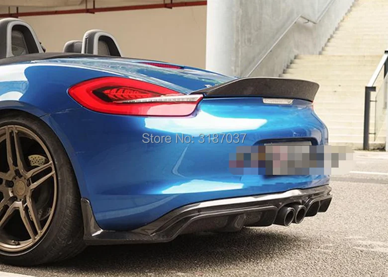 Для заднего крыла багажника Boxster Cayman 981 14 16 дюймов из углеродного волокна|Спойлеры