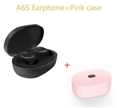 Синий Новинка A6S Bluetooth гарнитуры против Redmi Airdots беспроводные наушники 5,0 TWS наушники с шумоподавлением микрофон для iPhone Xiaomi huawei jbl - Цвет: Синий