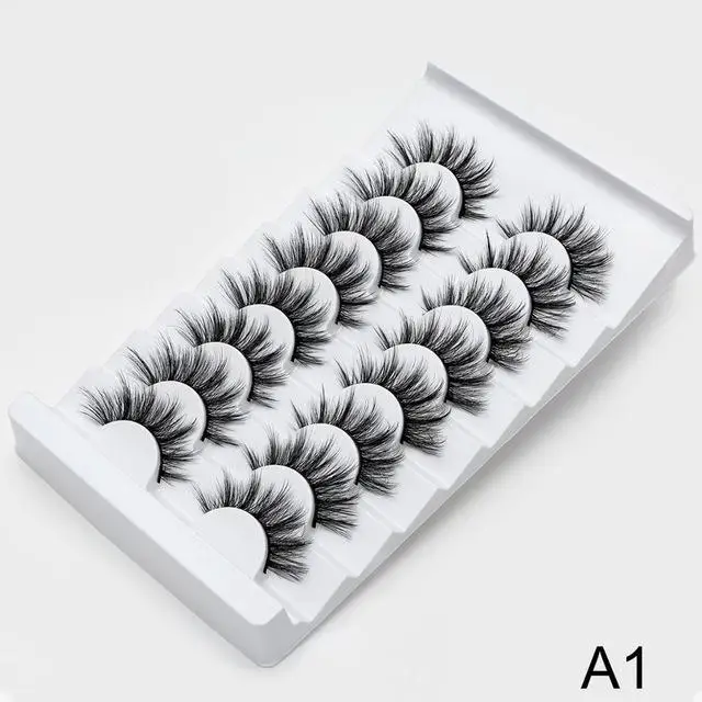 8/20 пар, натуральные 3D накладные ресницы, 15-20 мм, накладные ресницы, набор для макияжа, накладные ресницы из искусственной норки, 25 мм, шелковые ресницы «maquiagem» - Цвет: A1