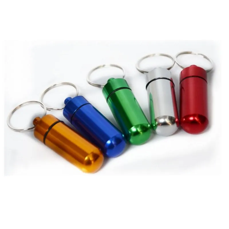 Портативный держатель для таблеток водонепроницаемый мини алюминиевый брелок