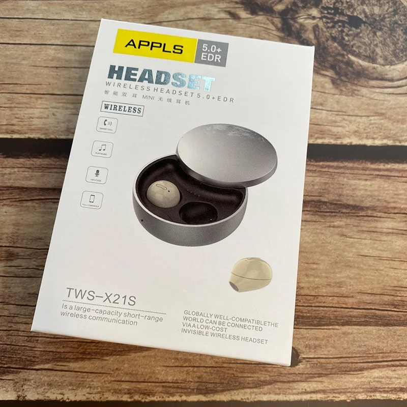 

X21S Wireless Bluetooth 5.0 Mini Sports Earphone with Charging Case Black