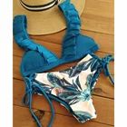 Соблазнительное бикини 2021, женские купальники, Женский комплект бикини с высокой талией, купальник с оборками, бикини, купальный костюм, купальный костюм, пляжная одежда