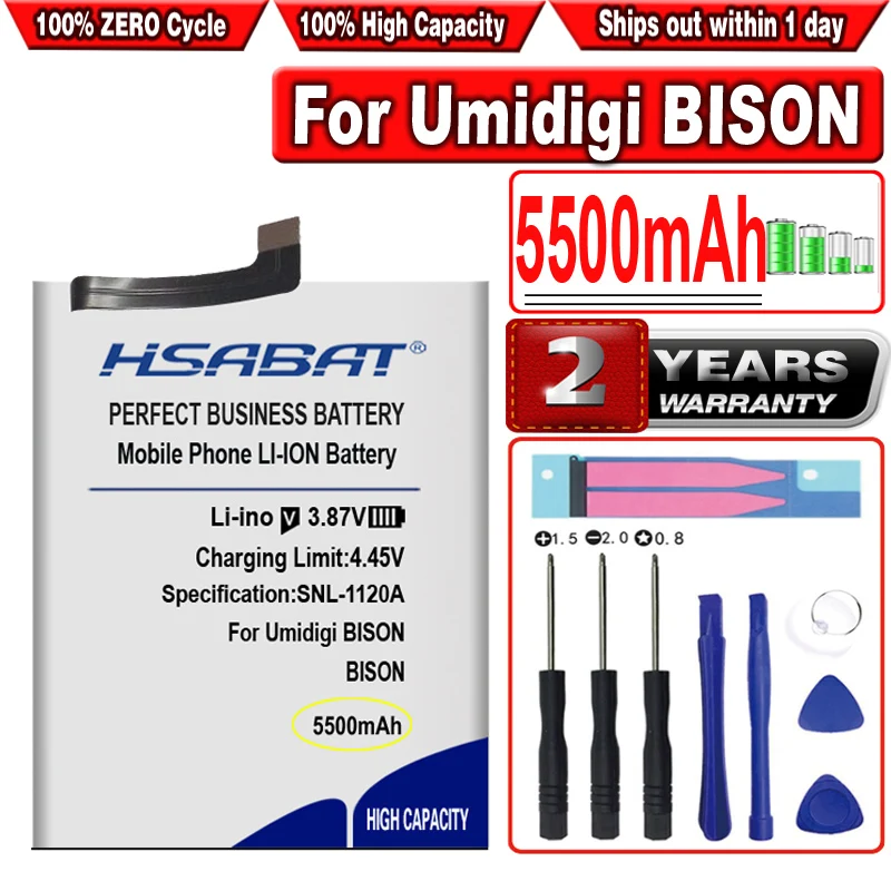 

Аккумулятор HSABAT 5500 мА · ч для Umidigi BISON