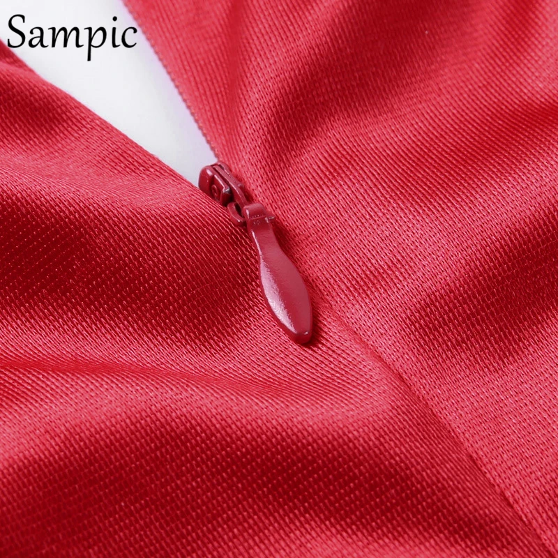 Сексуальное женское элегантное Пятнистое длинное платье Sampic с открытой спиной и