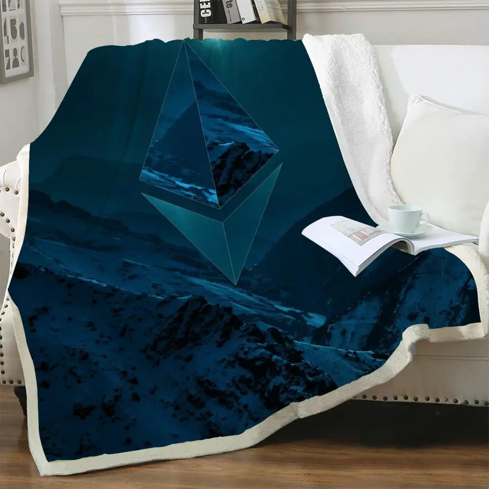 

NKNK Ethereum Blanket Art Bedspread For Bed Landscape Plush Throw Blanket Mountain 3D Print Sherpa Blanket New Vintage Polyester