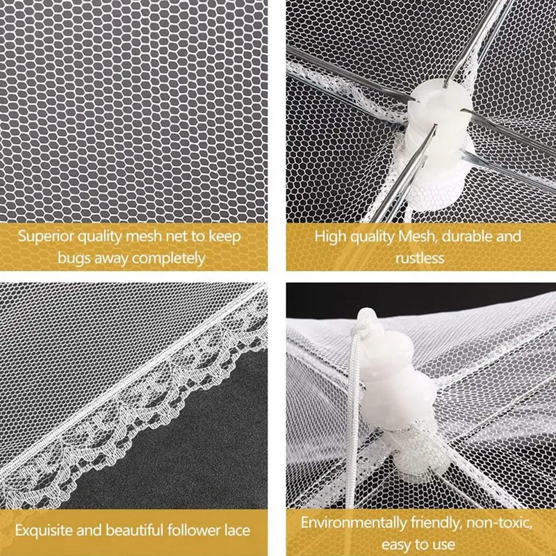 

-Up Mesh Sn Food Cover Tent Umbrella for Outdoor Camping, Picnics, Collapsible and Reusable Food Net Cover