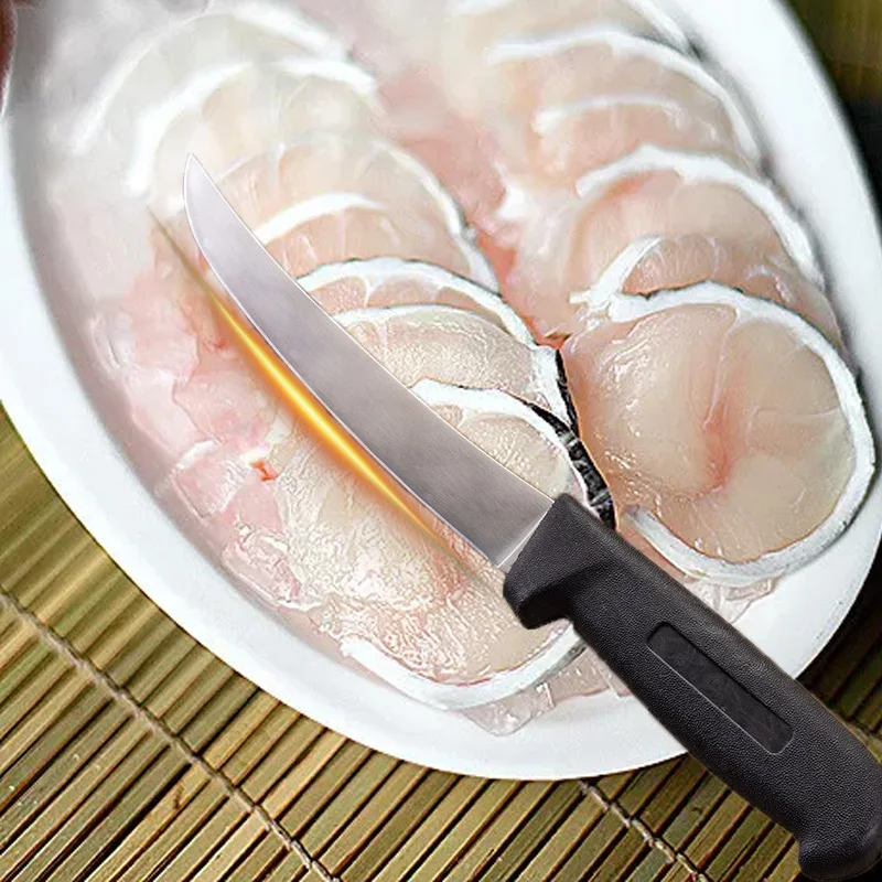 

Japanese kitchen knives Fishing Knife 3CR14 Stainless Steel sashimi knife ABS Plastic Handle Cleaver Outdoor Knife with cover
