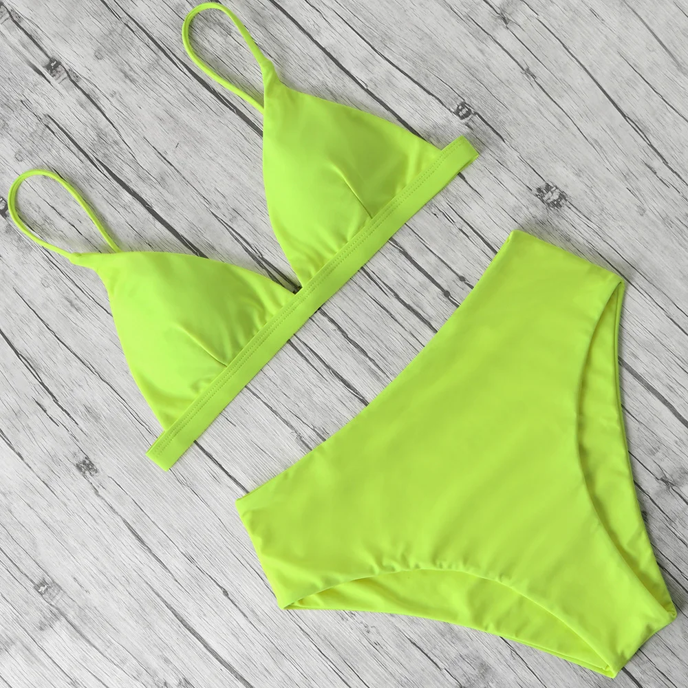 Женское бикини с высокой талией сплошной купальник 2020 года Женский в бинтовом стиле комплект для