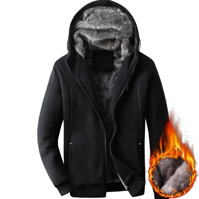 Корейское приталенное Мужское пальто с капюшоном Повседневная зимняя меховая