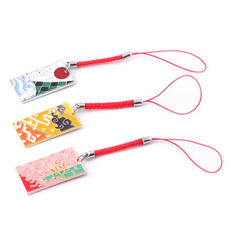 

New Demon Slayer Kamado Nezuko Keychain Kamado Tanjirou Nine Pillars of Ghost Squad Metal Keyring Car Key Chain Jewelry