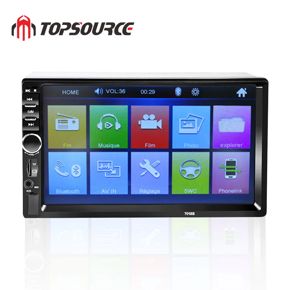 Автомобильный радиоприемник TOPSOURCE 7018B " HD сенсорный автомобильный dvd-плеер с экраном 2 Din аудио стерео Bluetooth видео MP5 мультимедийный плеер FM TF USB - Цвет: No Steering Control