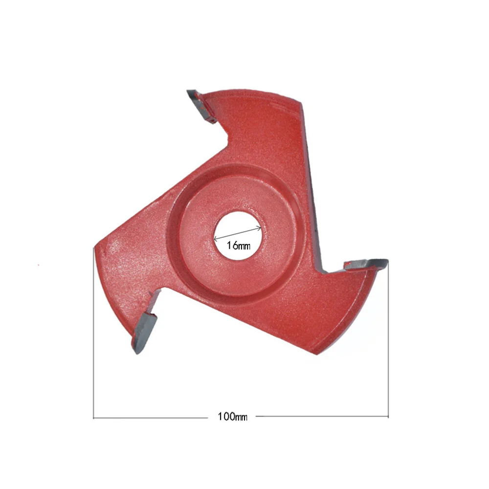 

Grinder Disc Wood Carving Woodworking Detachable 3 Root Milling Cutter for Angle Grinder (Red)