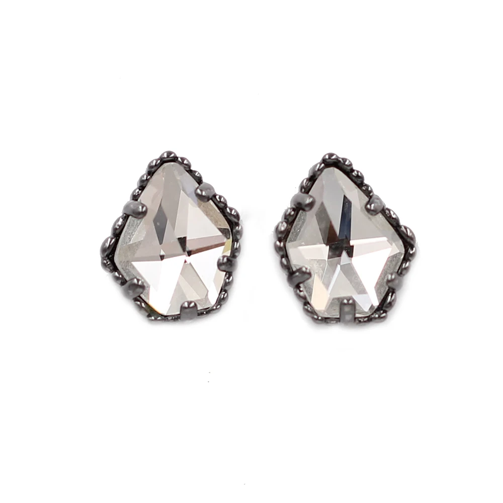 Новинка модные серьги гвоздики в форме пятиугольника с прозрачными гранями и