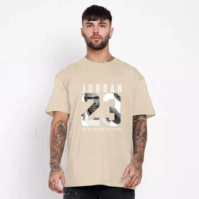 

2021Summer New Jordan 23 T-shirt Men's casual Movement Men's T-Shirt Cotton O-neck Short-sleeved Hip-Hop T-shirt Printing