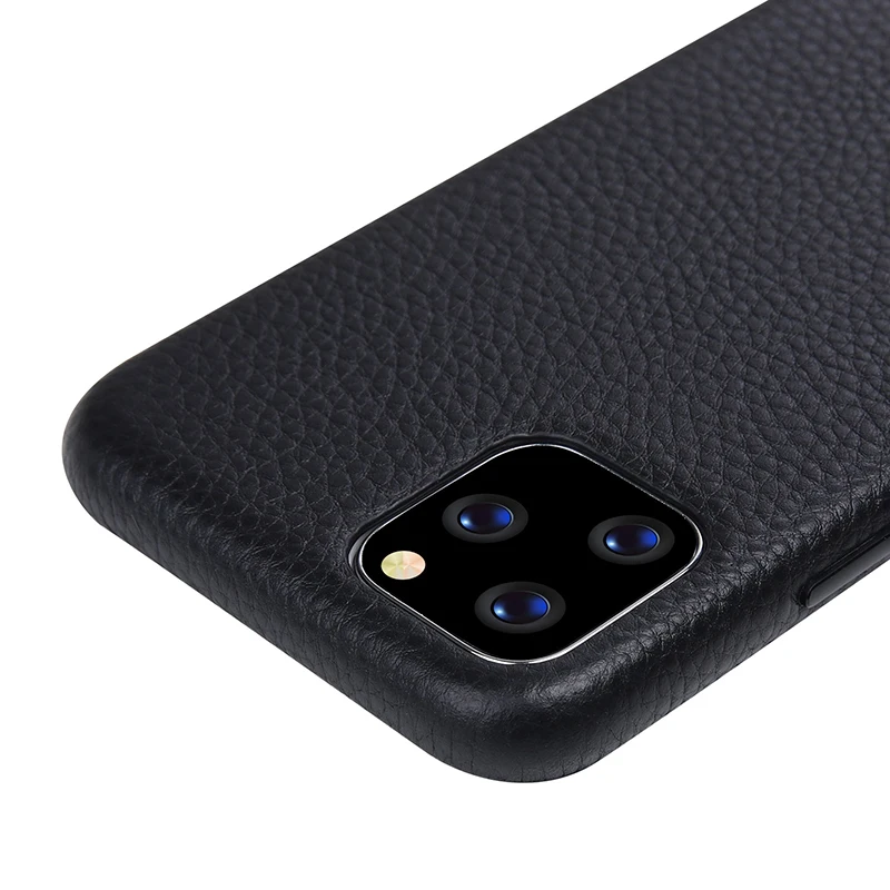 Новинка для iPhone 11 Pro Max 5,8 6,1 6,5 настоящий натуральный кожаный чехол для телефона из чистой Litchi воловьей кожи задняя крышка металлическая кнопка