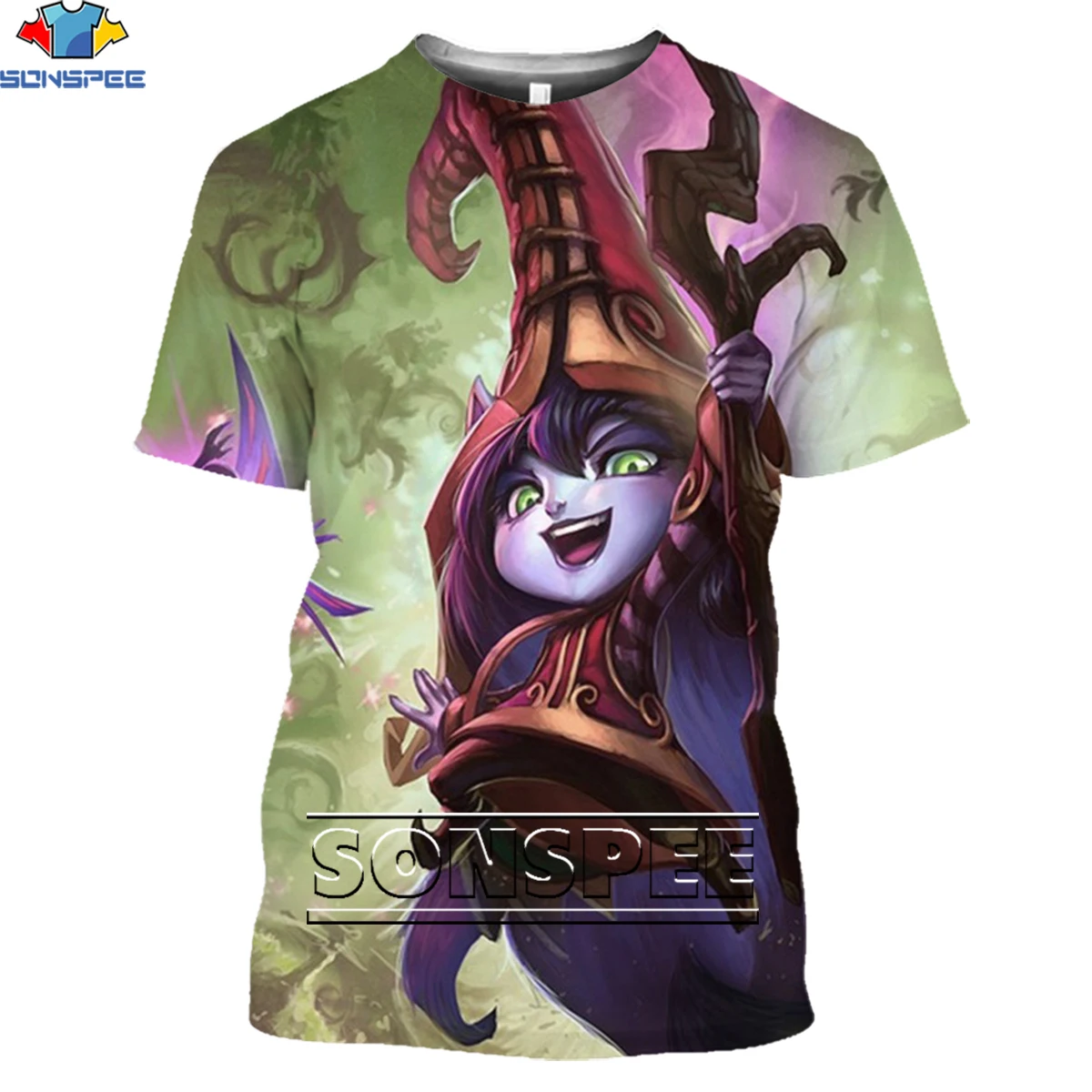 

SONSPEE League of Legends Arcane T-shirt 3D Men Women Classic Battle Game LOL The Fae Sorceress Tshirt Lulu Hero Shirt Sale Top