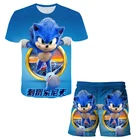 Детская одежда Sonic, модная летняя одежда для маленьких девочек, Спортивная футболка и шорты для мальчиков, 2 шт.компл., костюм для малышей, детские спортивные костюмы