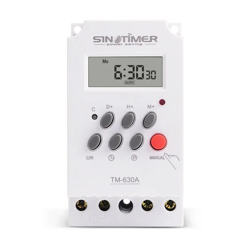 

SINOTIMER TM630A Heavy Load 30a 230vac 7 Days Weekly Digital Electronic Lighting Timer With Mini Size And Direct Output Power