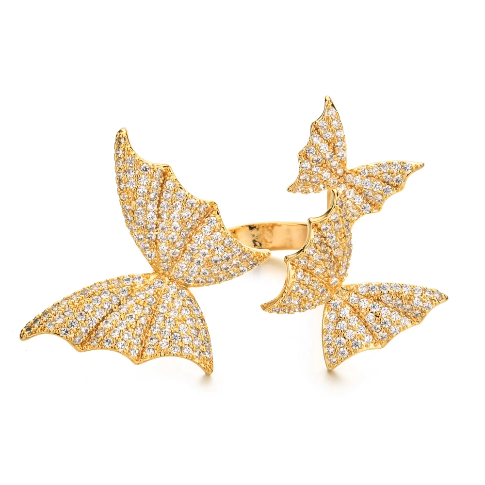 Европейский и американский модный кольцо с бабочкой в ярких цветах, подходящее для женщин / девушек на свадебные вечеринки в качестве подарка, модель JZ-055.