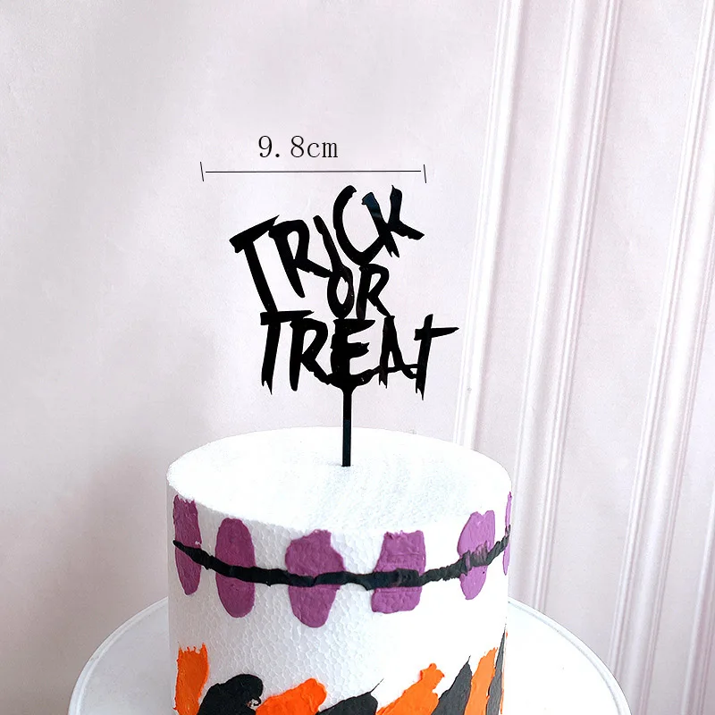 Новинка акриловый Топпер для торта на Хэллоуин Ins кот летучей мыши трюк или