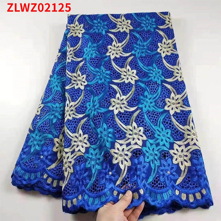 

Distinctive African Cotton Fabric By Swiss Flower Style ​Ankara Lace For Woman Sew Cloth Dress ZLWZ02125 D
