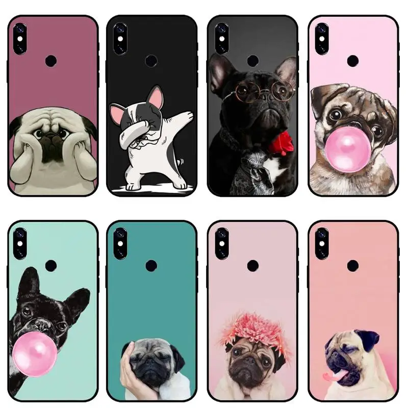 

Bulldog dog Cartoon cute animal Phone Cases For Xiaomi Redmi 7 8 9t a3Pro 9se k20 mi8 max3 lite 9 note 9s 10 pro funda shell
