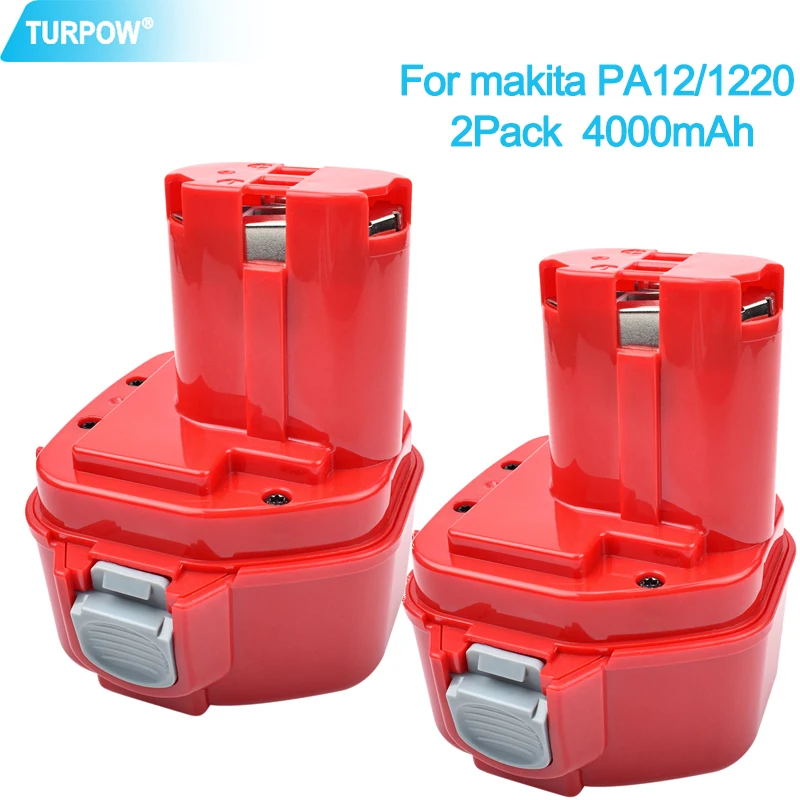 Turpow 12v 4000mAh NI-MH Replacement Battery For Makita 1220 PA12 1222 1233S 1233SA 1233SB 1235 1235A 1235B 192598-2 Battery