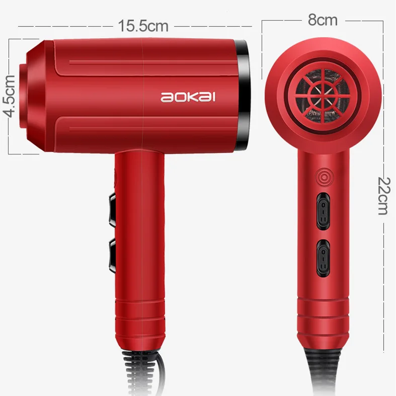 2000 Вт Профессиональный салонный фен для волос 2 в 1 щетка горячего и холодного