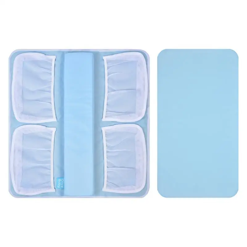 

1 Set Child Bath Non-slip Mat Sky Blue Non-slip Mat Wear Suction Cup Hand Pad