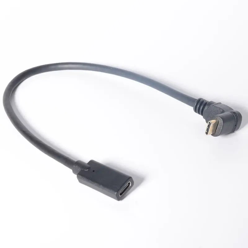 USB C к Type кабель 3 1 Угловой Мужской Женский Quick Charge 20 в 3A USB-C быстрый зарядный