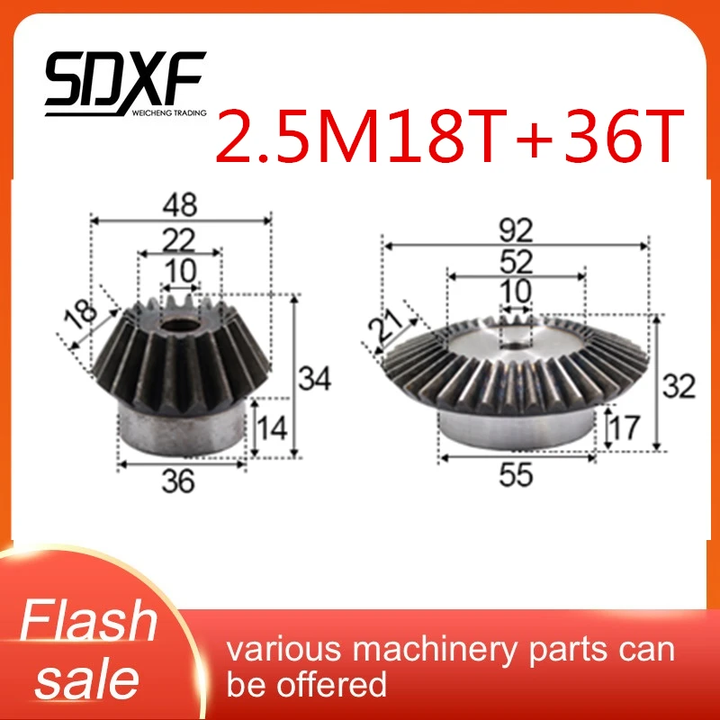 2 шт. точность Коническая передача передаточным отношением 5 M 18T + 36T ремесло