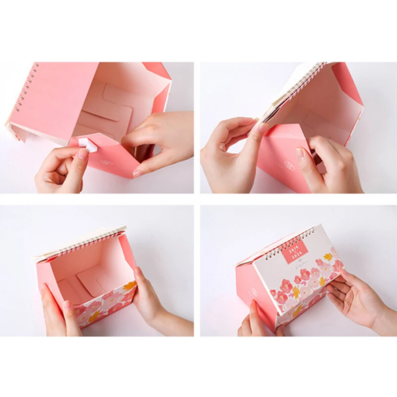 

Hot 1pcs Storage Box Creative Folding House Desk Calendar 2020 Van Gogh Starry Night Cartoon Animal Calendars Desktop