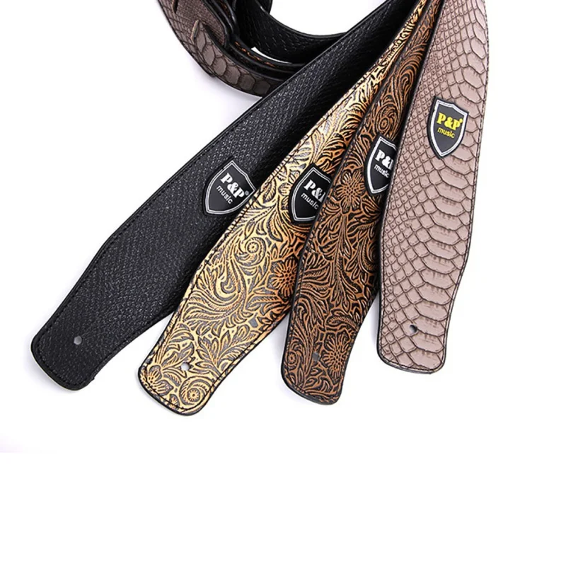 gitarre teile erweitern elektrische gitarre strap geprägte pu leder akustische gitarre gürtel bass guitar strap 16 m free global shipping
