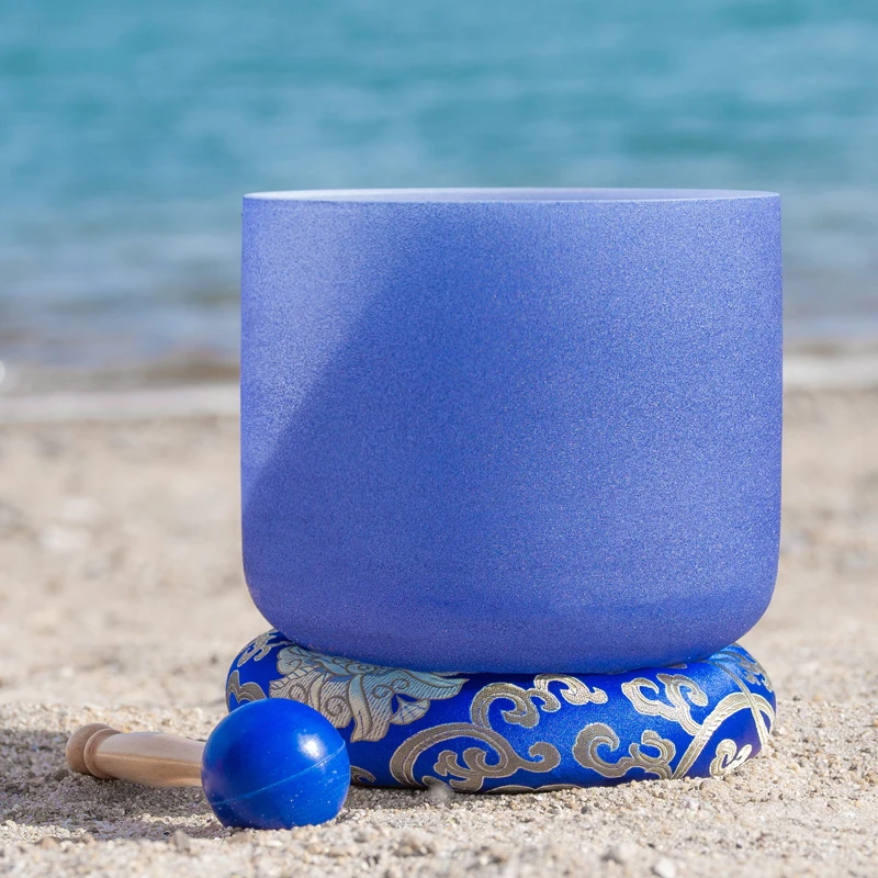 8 дюймов чакра для третьего глаза Индиго Чакра кварцевый Поющий чаша медитации