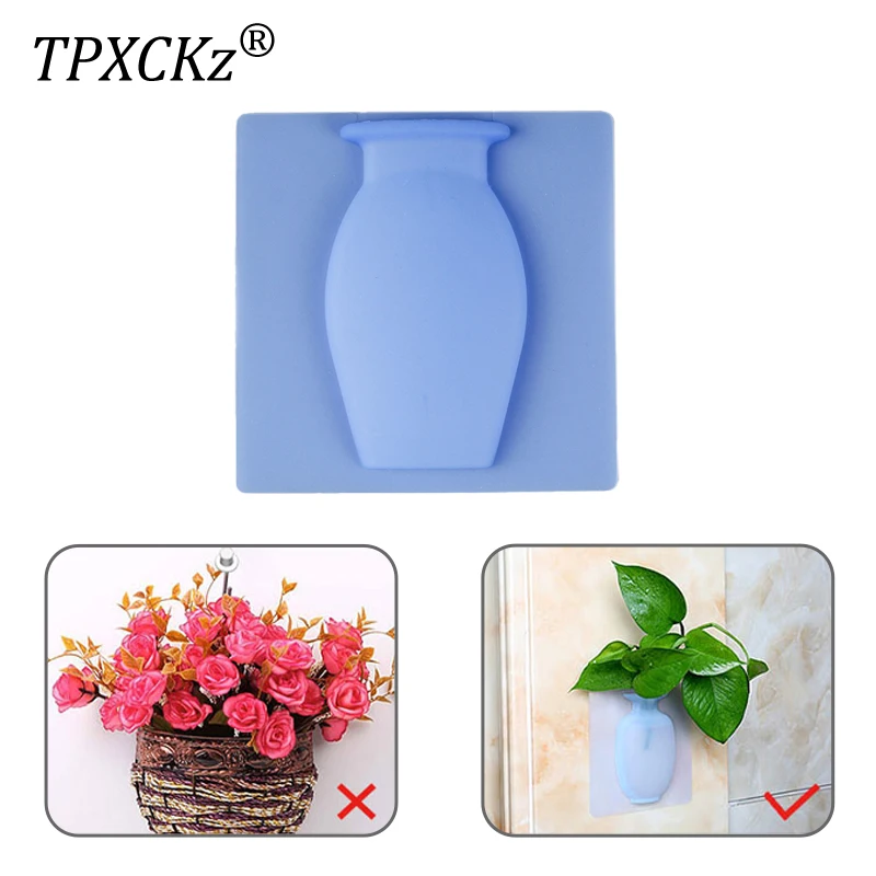 

TPXCKz Silicone Vase Wall-Mounted Reusable Magic Flower Vase for Office Party Exhibition Wedding Shop Home Kitchen Decoration