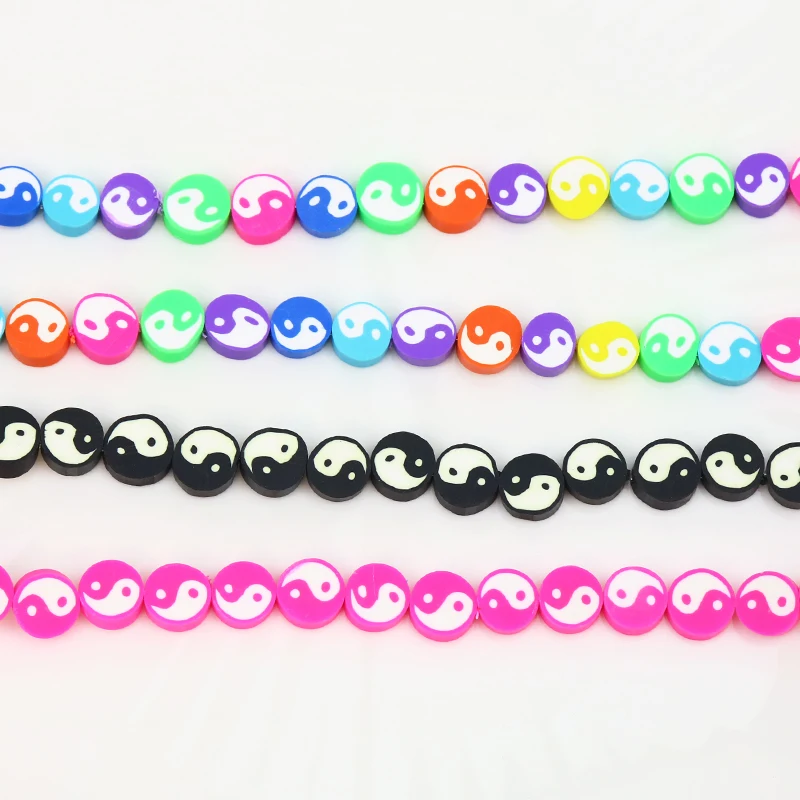 

10 Strand Tai Chi Polymer Clay Bead Mix Color Tai Chi Beaded Accessories necklace Colorful Bead DIY Jewelry Beaded 9987