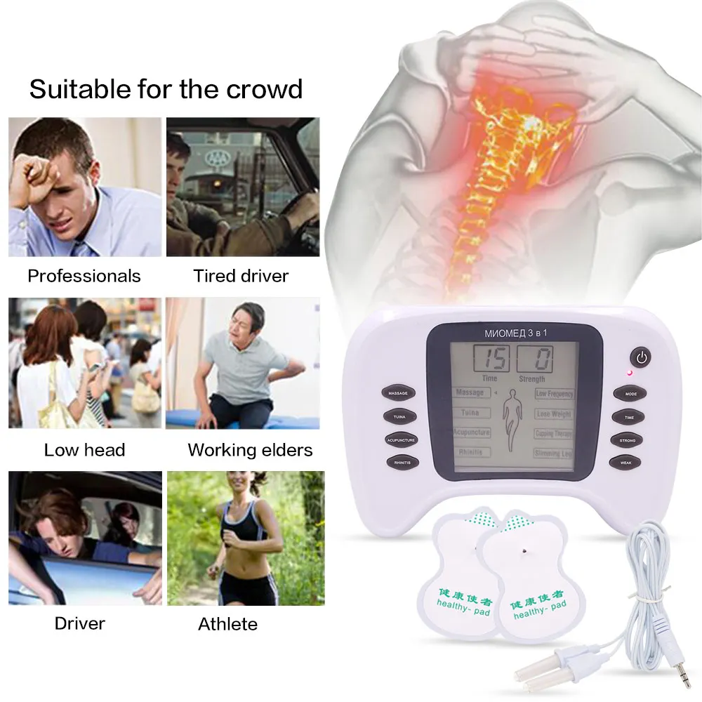 3 в 1 EMS тела электрический стимулятор мышц тенсовый Массажер для похудение