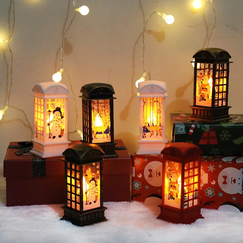 

Christmas Candle LED Tea Light Lantern Merry Christmas Decoration for Home New Year Gift Noel Kerst Decoratie Adornos De Navidad