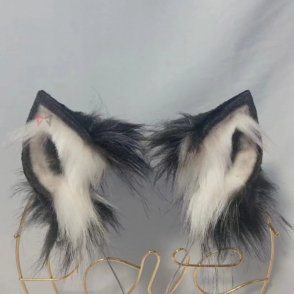 Новинка Черные Серые маленькие молочные лисицы уши обруч для волос Серьги с