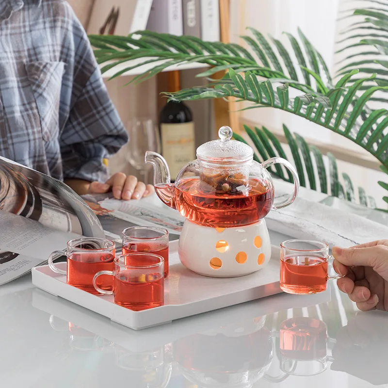 Подставка для чайного горшка с подогревом керамическая подставка подогрева кофе