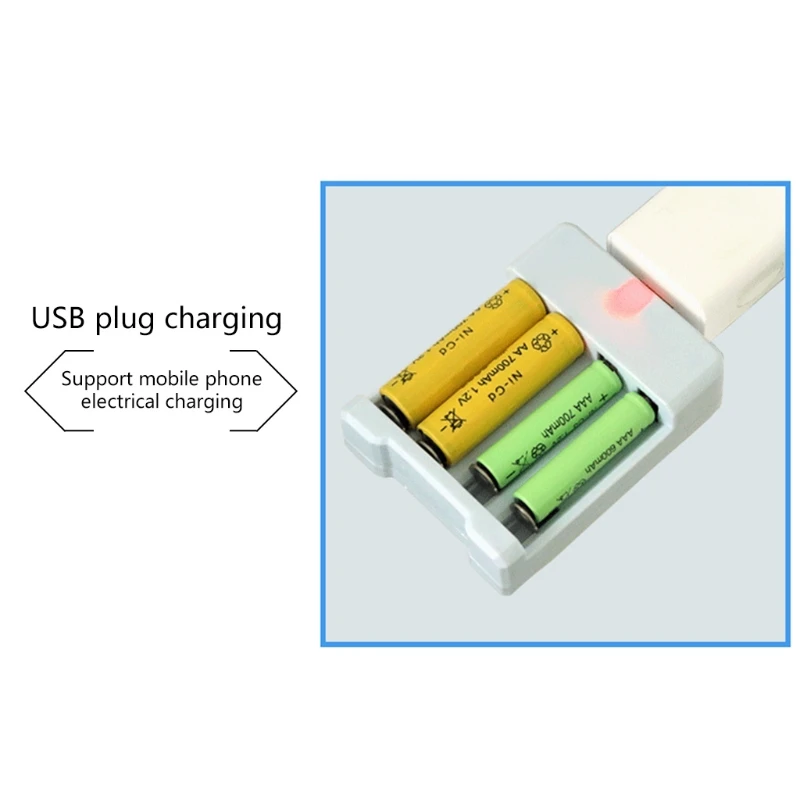 Интеллектуальное Быстрое зарядное устройство с четырьмя слотами USB для батарей AA