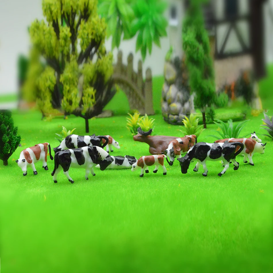 Игрушка Diorama Овцы Oxen N масштабная модель окрашенные животные Миниатюрная модель коровы лошади ферма поезд строительство пейзаж макет декорации