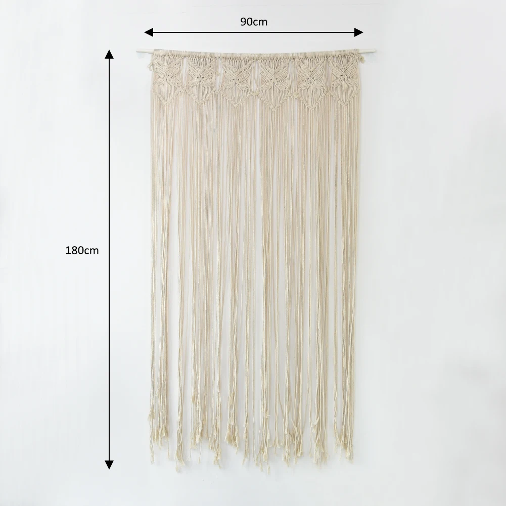 

Macrame Tapestry Cotton Woven Handwoven Bohemian Tapestry for Room Divider Window Door Curtains Wedding Background 90 * 180cm