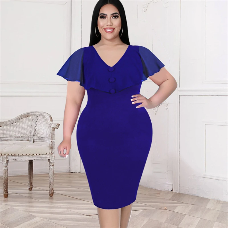 

Bodycon Dress For Women Summer 2021 New Ruffle Nightclub Slim Party Celebrate Fashion African Female Bag Hip Dress Robe 5XL