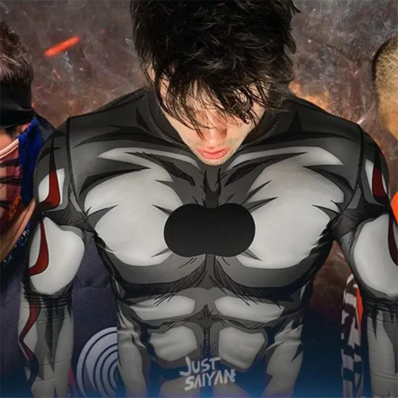 

Mens Quick Dry Tight Fashion Tee Shirt 2021 Autumn New 3D Print T-Shirt Men Long Sleeve Running Fitness Sports Tops Breathable